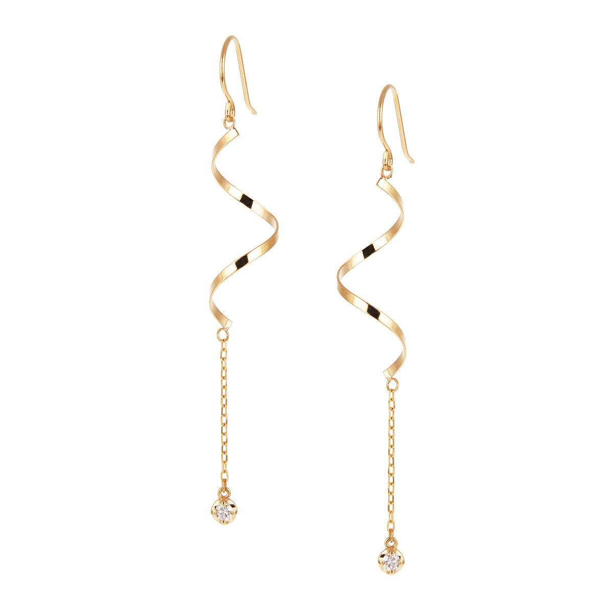 K10イエローゴールドダイヤモンドピアス