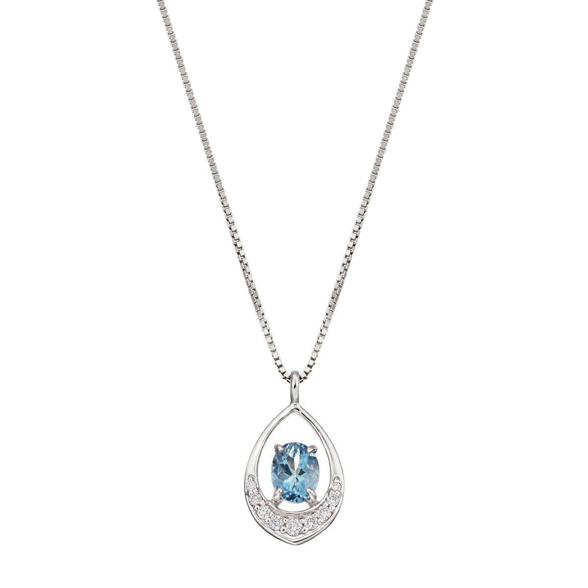プラチナアクアマリンネックレス