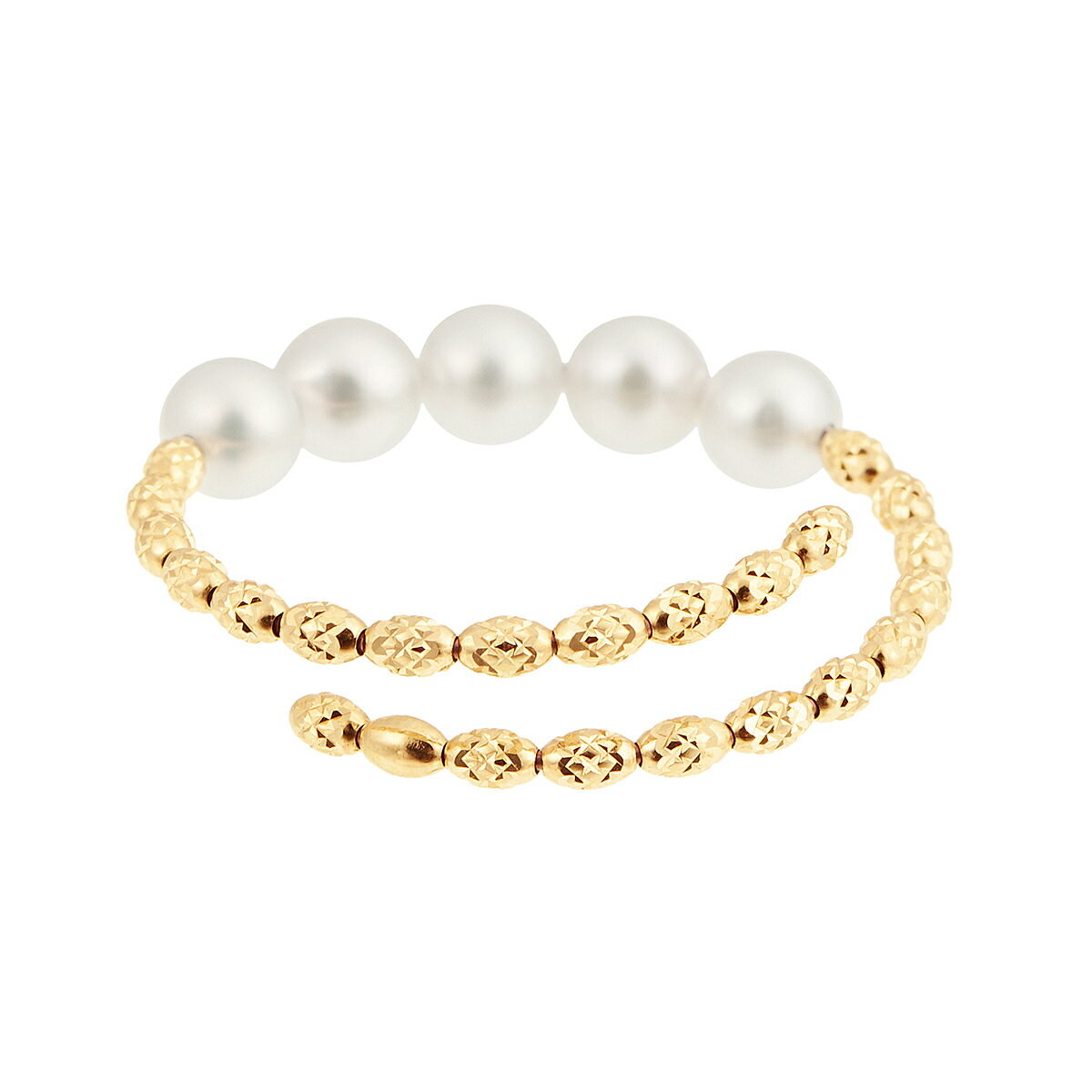 K18イエローゴールドアコヤ真珠リング