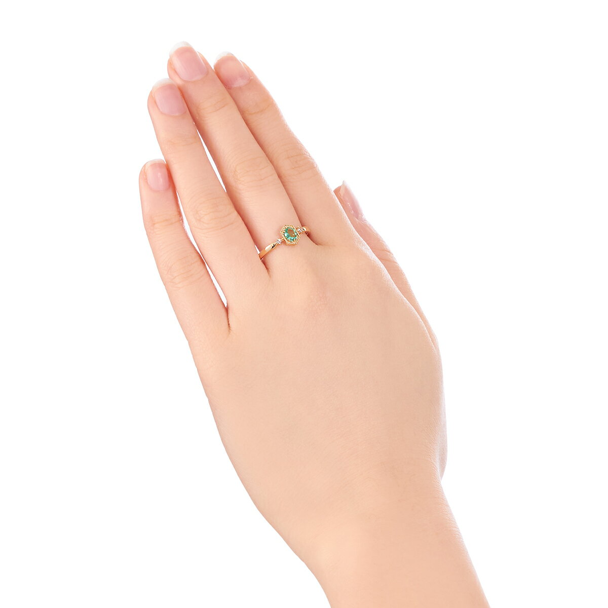 K10イエローゴールドエメラルドリング