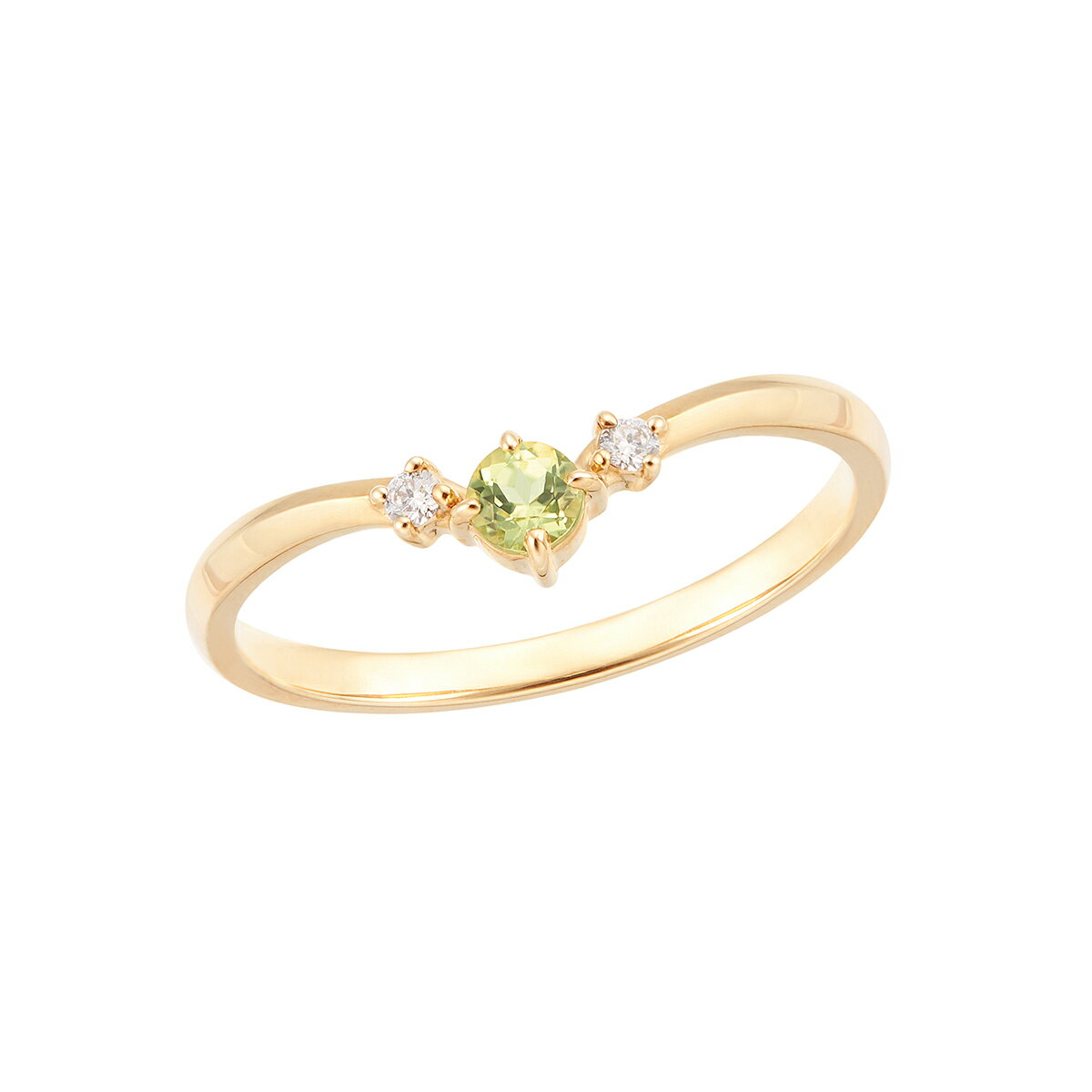 K10イエローゴールドペリドットリング