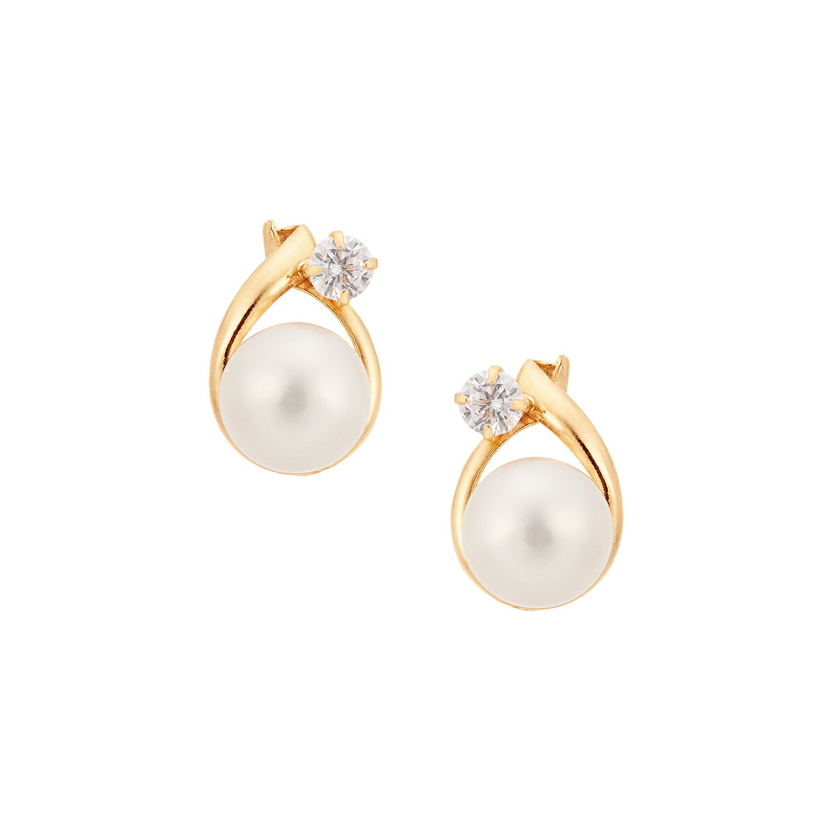 K18イエローゴールド淡水パールピアス