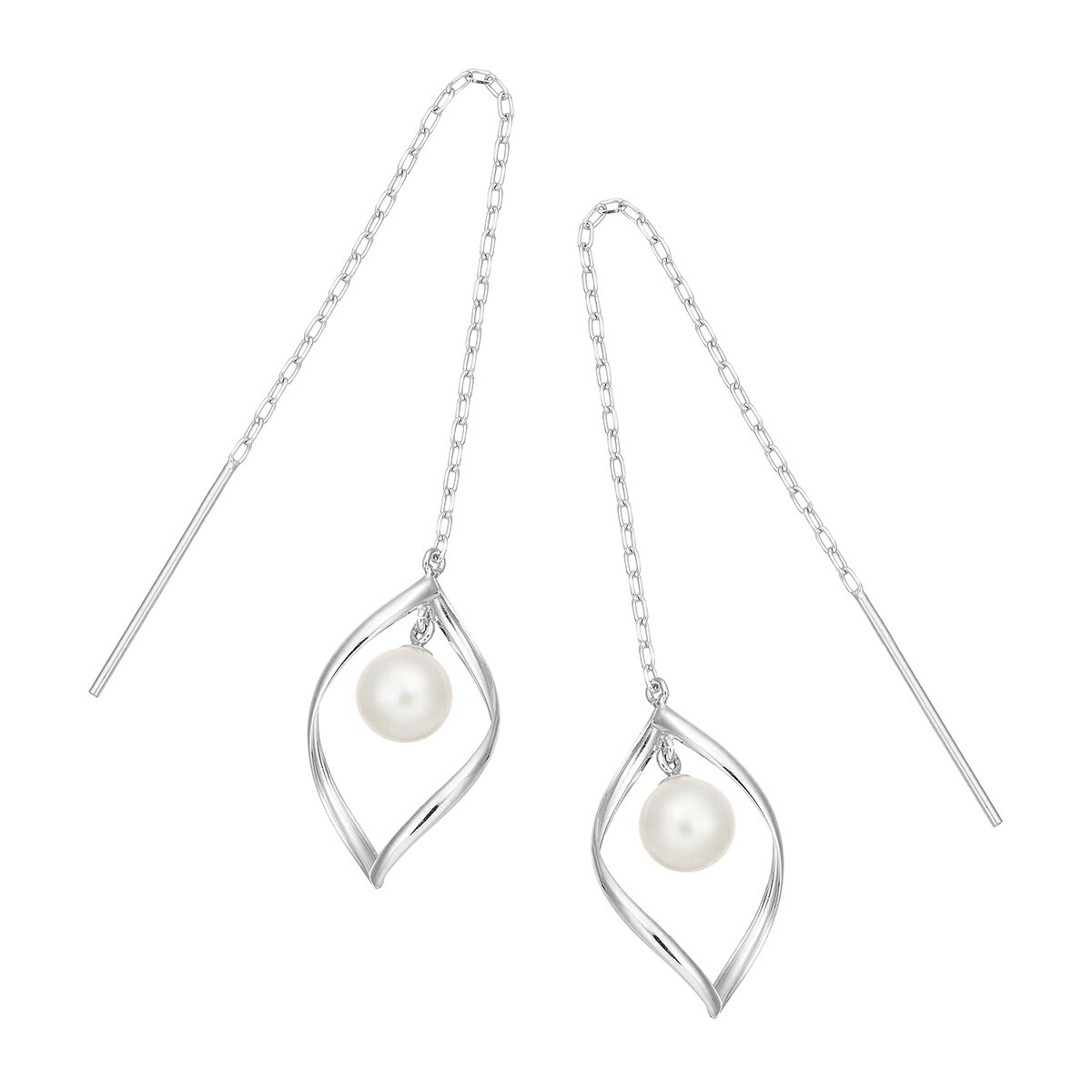 White Gold - K10ホワイトゴールド淡水パールピアス（5mm）