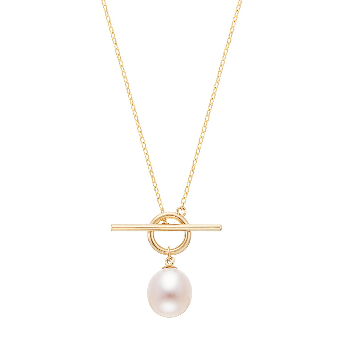 K10イエローゴールド淡水パールネックレス