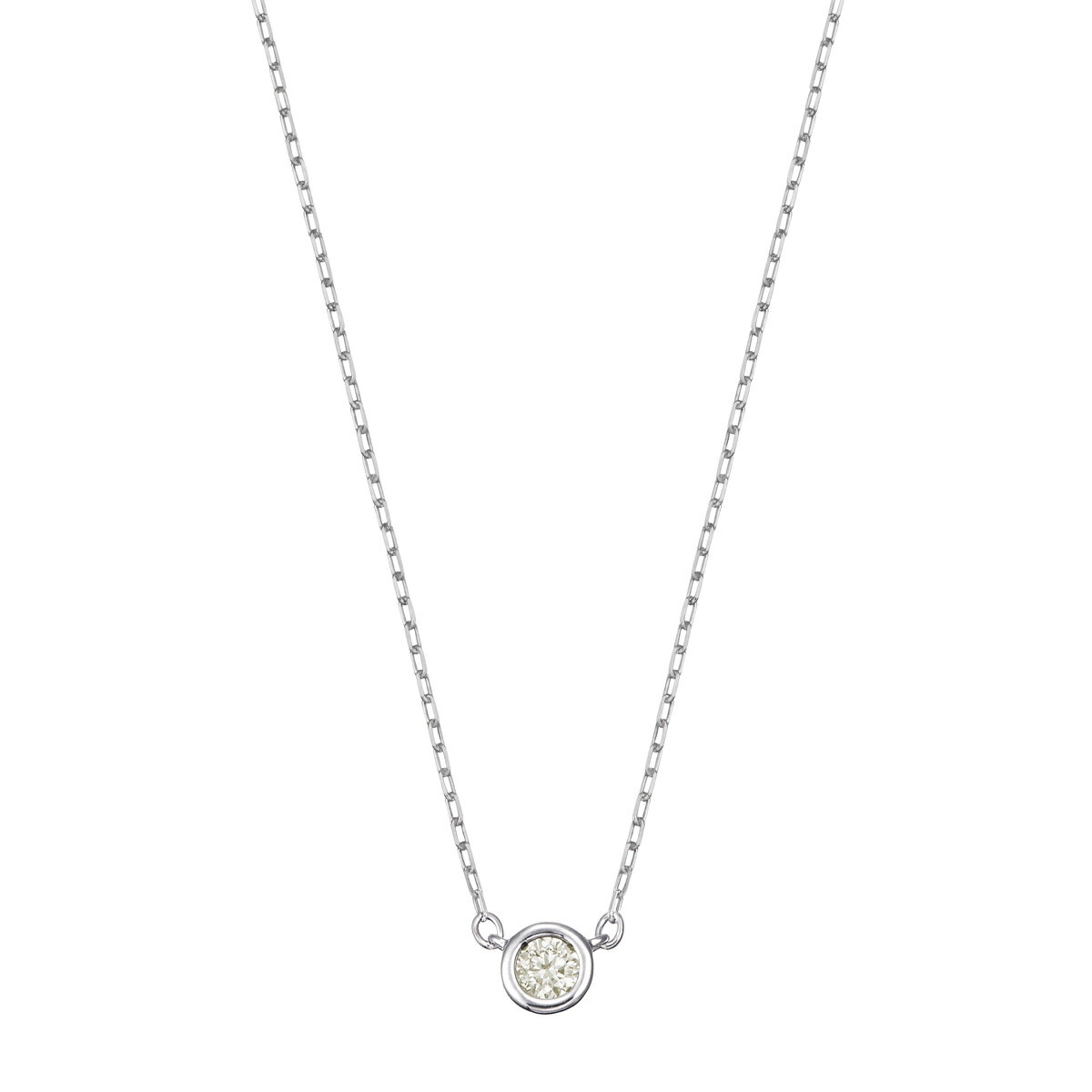 K10ホワイトゴールドダイヤモンドネックレス