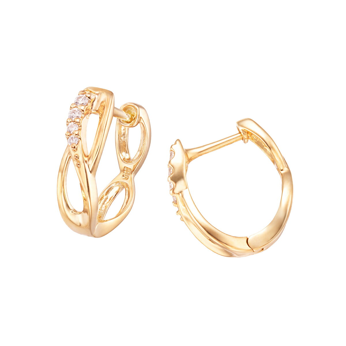 K18イエローゴールドダイヤモンドピアス