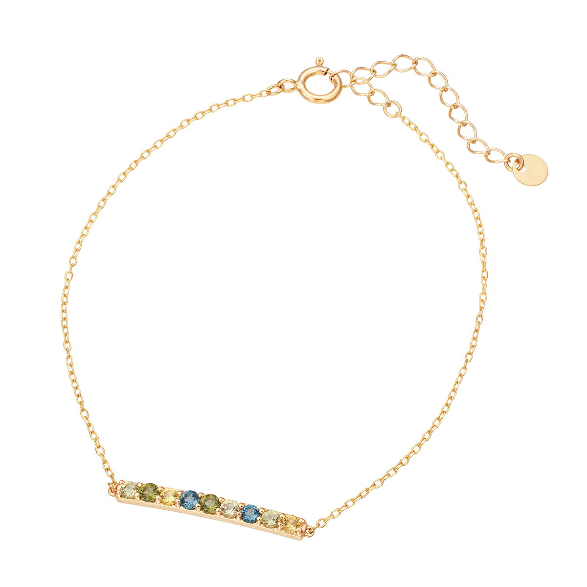 樂天商城 - K10イエローゴールドマルチストーンブレスレット