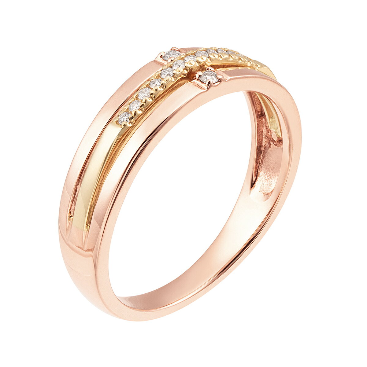 K10ピンクゴールド/K10イエローゴールドダイヤモンドリング