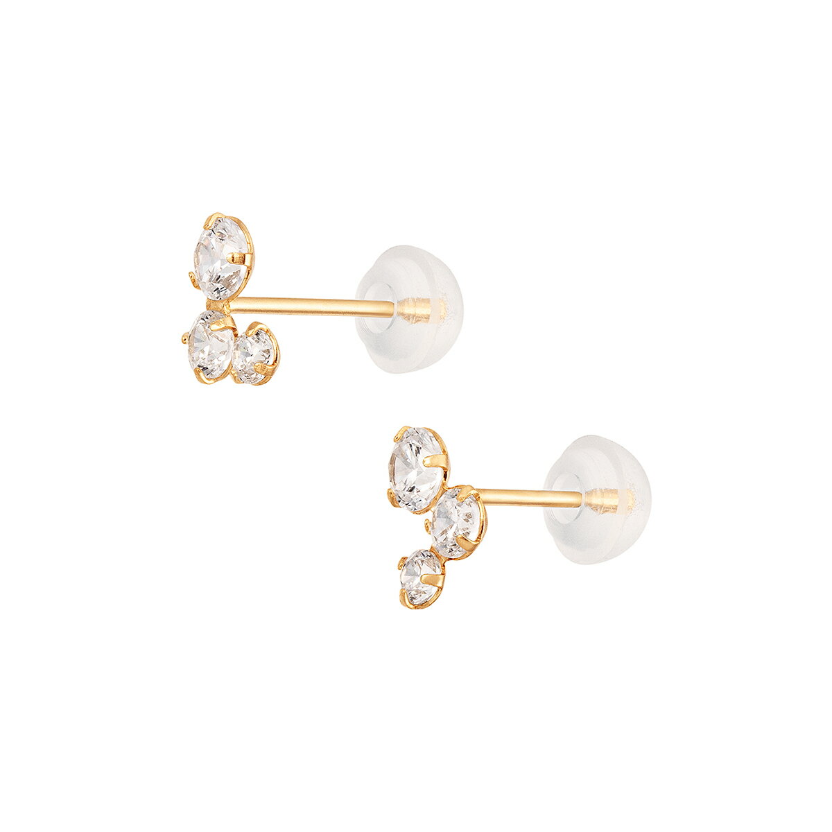 【SALE】 K18イエローゴールドキュービックピアス