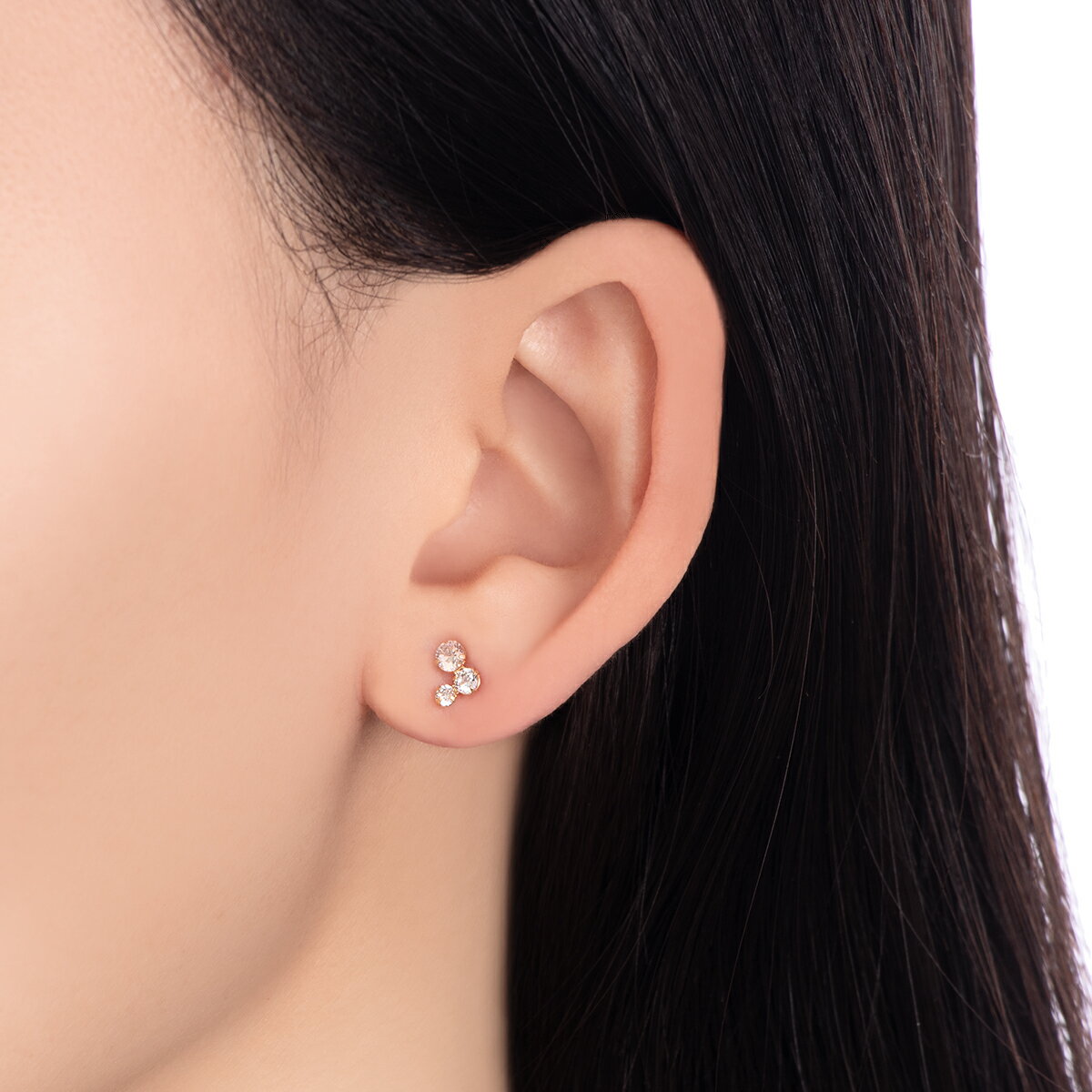 【SALE】 K18イエローゴールドキュービックピアス