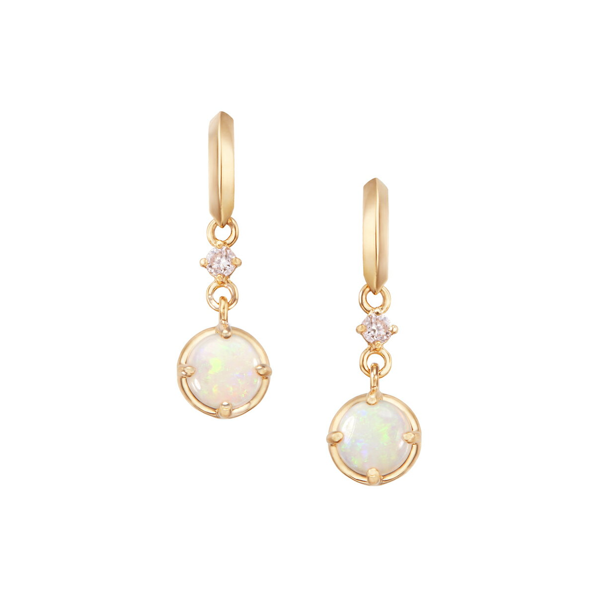 K18イエローゴールドオパールピアス