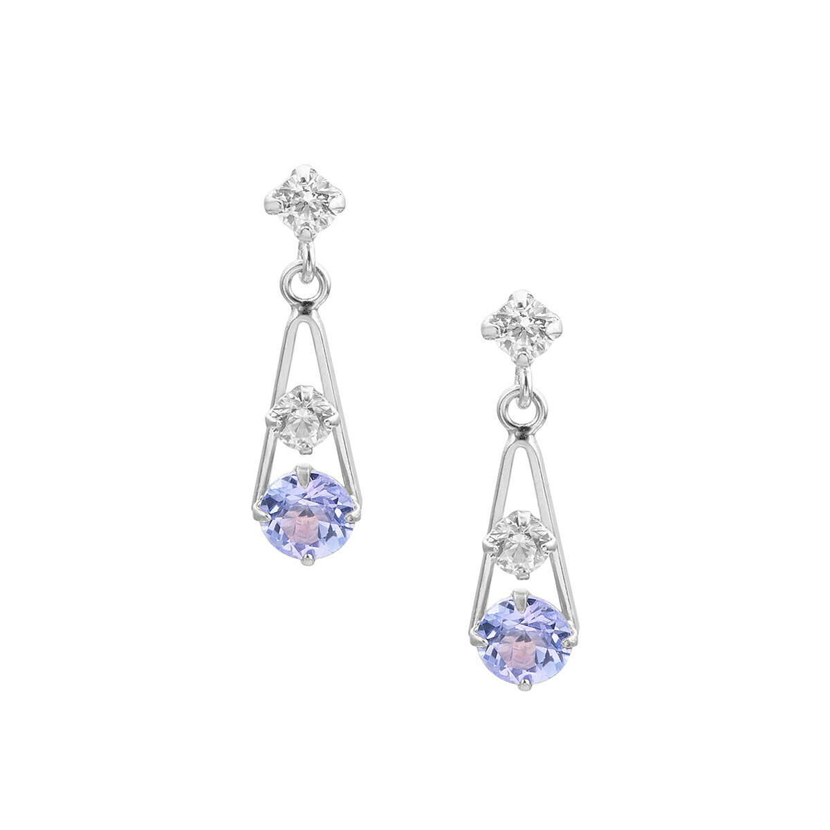 K10ホワイトゴールドタンザナイトピアス