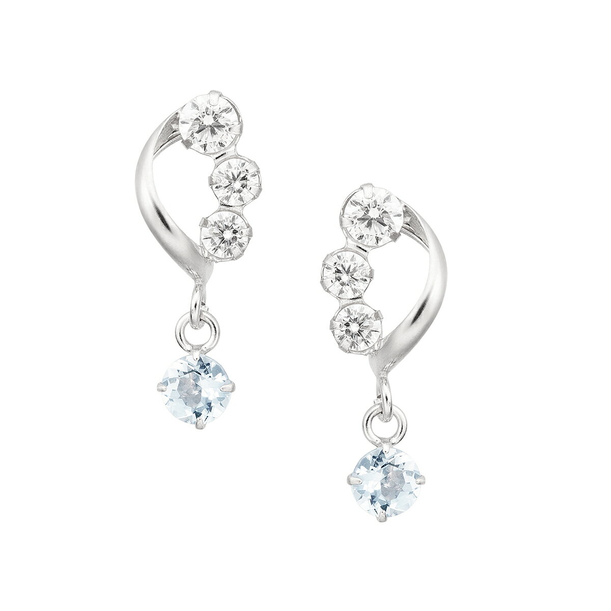 K10ホワイトゴールドアクアマリンピアス