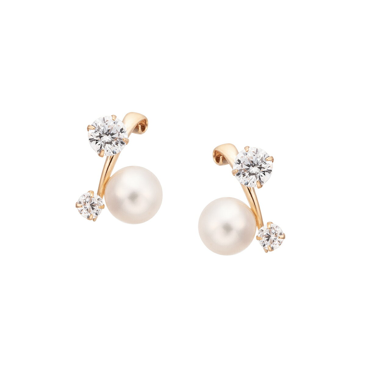 K10イエローゴールド淡水パールピアス