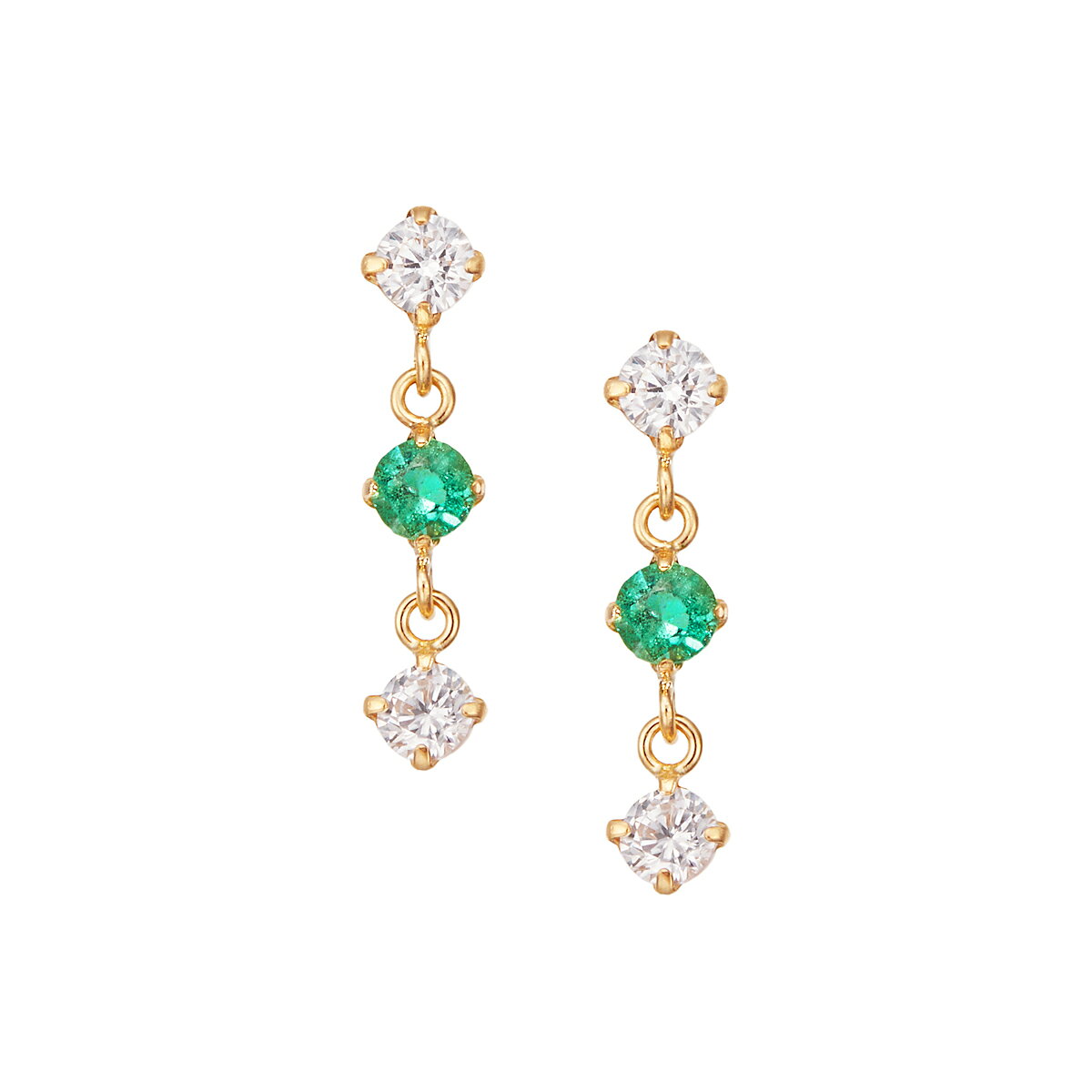楽天市場】揺れるピアス 18金（種類（宝石）エメラルド）の通販