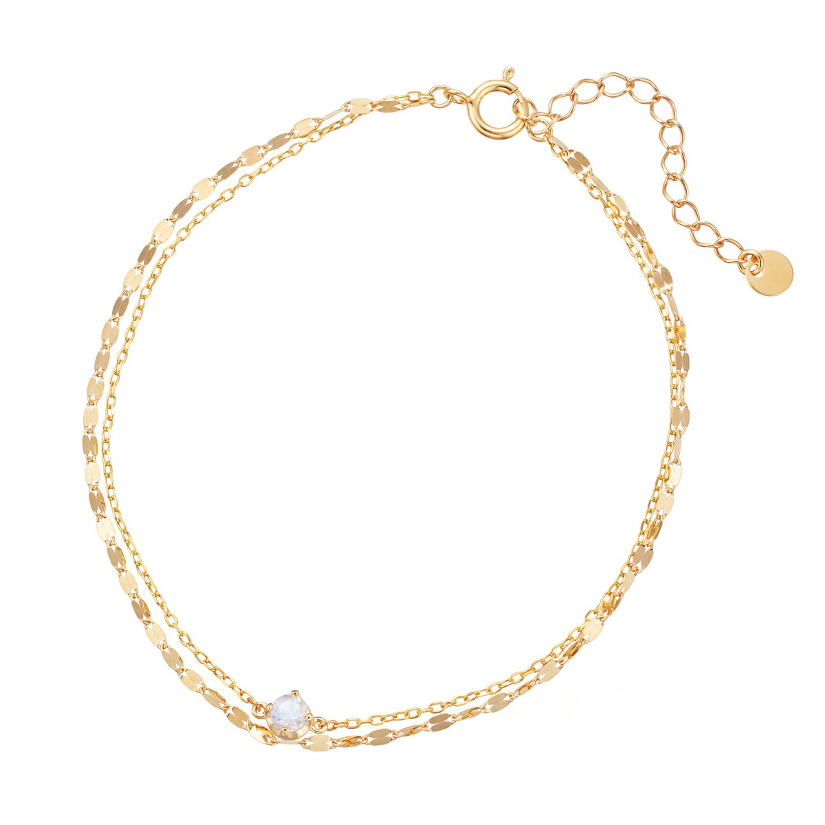 K10イエローゴールドブルームーンストーンブレスレット