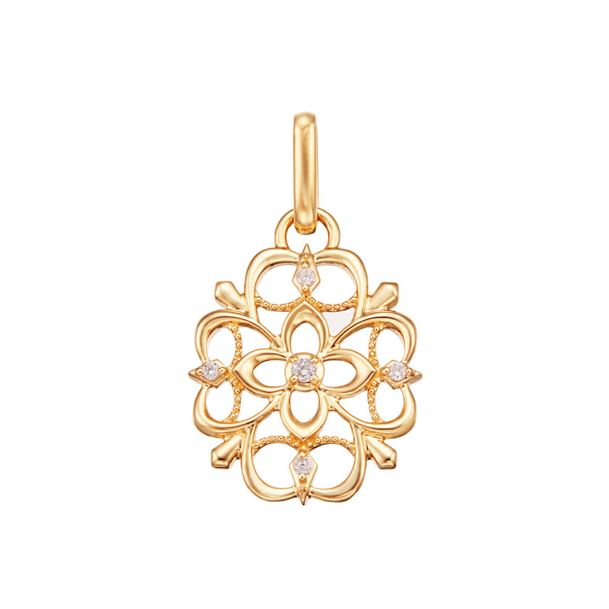 K18イエローゴールドダイヤモンドペンダント