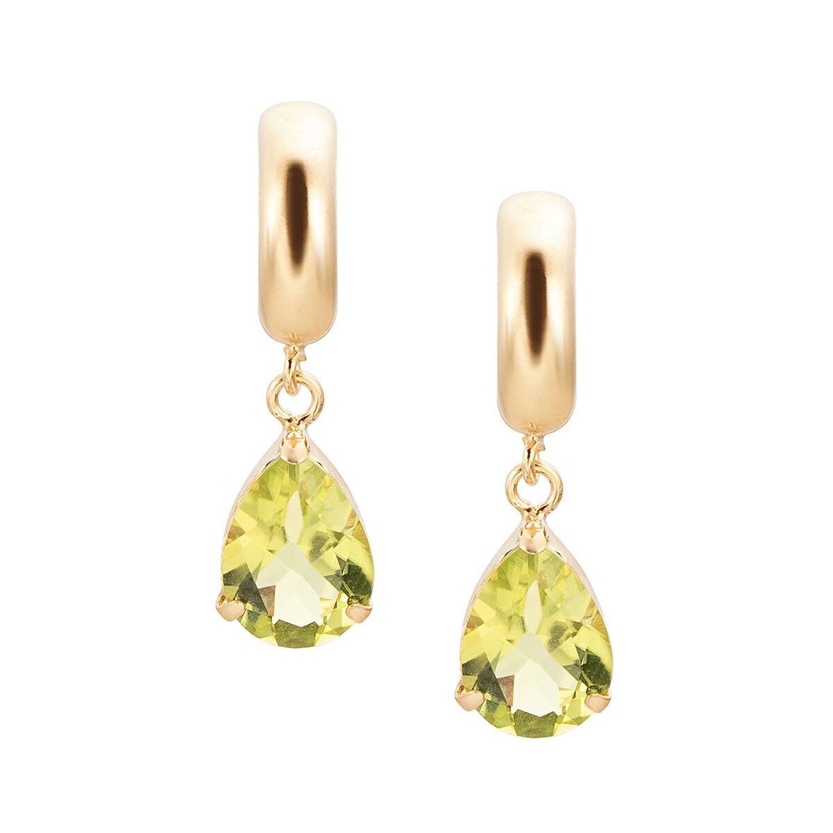 K10イエローゴールドペリドットピアス