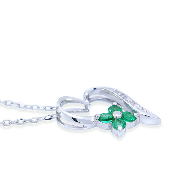K10ホワイトゴールドエメラルドネックレス