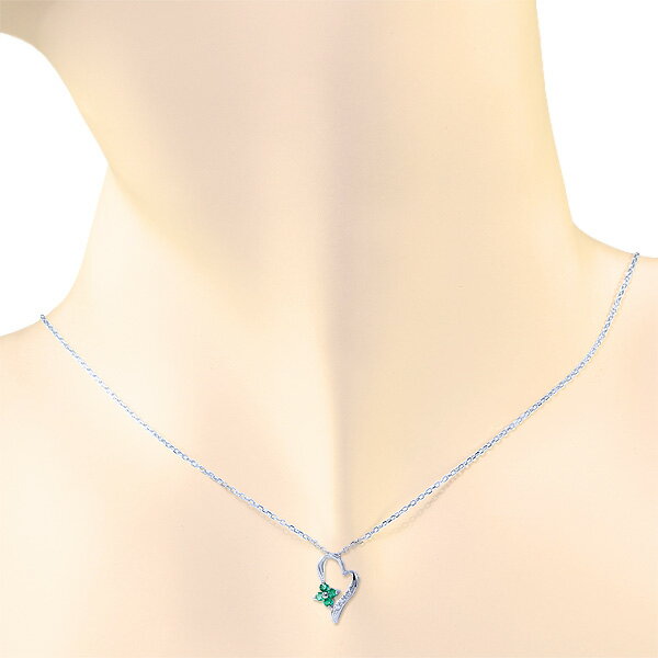 K10ホワイトゴールドエメラルドネックレス