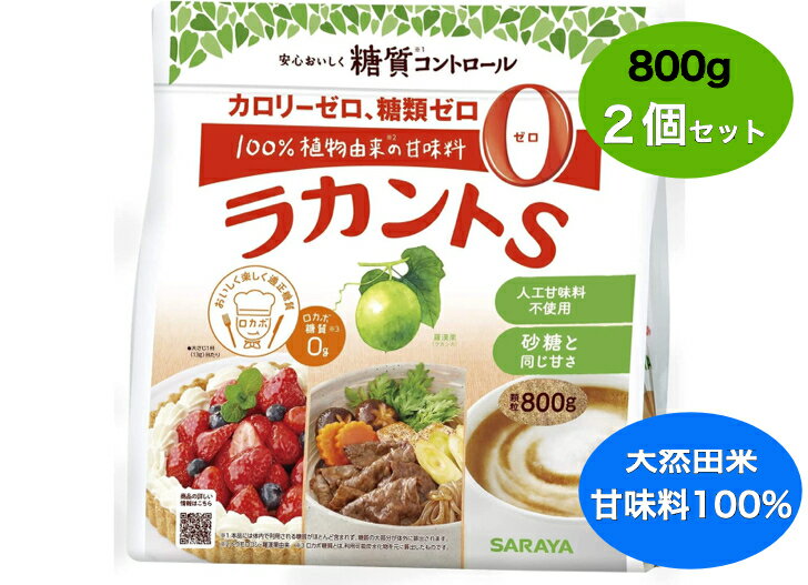 【送料無料！お得な2個セット！】サラヤ　自然派甘味料 ラカントS 顆粒800g 低カロリー甘味料 カロリーゼロ 糖類ゼロ エリスリトール 羅漢果 ラカンカ カロリー0