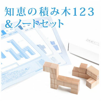 ◆知恵の積み木123＆ノート3冊セット幼児〜/日本製/国産 天然木/教材/特別支援向け／入学祝/エジソンクラブ