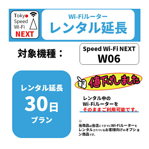 レンタル 30日延長プラン WiMAX W06専用 延長オプション