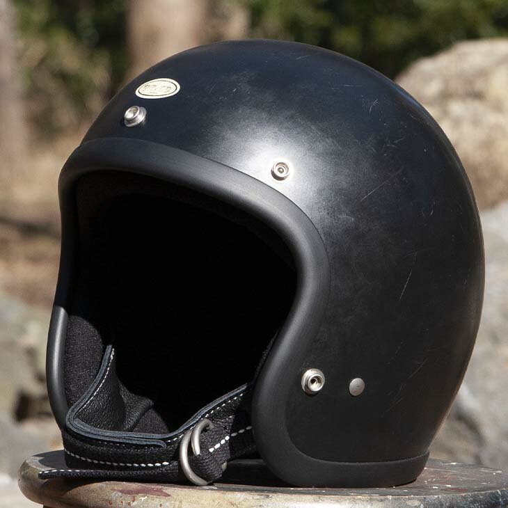 TT&CO. スーパーマグナム ディストーション ブラック スモールジェットヘルメット ビンテージ ジェットヘルメット SG/PSC/DOT M/Lサイズ57-58cm レトロ オープンフェイス
