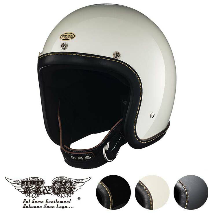 TT&CO. スーパーマグナム レザーリムショット ブラックレザー スモールジェットヘルメット ビンテージ ジェットヘルメット SG/PSC/DOT M/Lサイズ57-58cm レトロ オープンフェイス