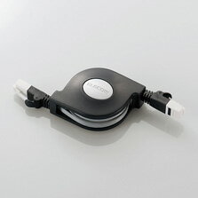 エレコム  ツメ折れ防止巻取りLANケーブル(Cat6)/2.5m/ブラック