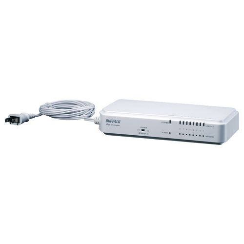 バッファロー [BS-G2108UR-TP] レイヤー2 Giga対応 ノン・インテリジェントスイッチ 8ポート 電源ケー..