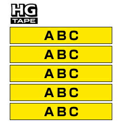 ブラザー工業 [HGE-S631V] HGeテープ ピータッチ専用テープ(強粘着/黄テープ/黒字)12mm 5個入り