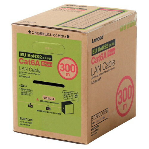 ���쥳�� [LD-GPAL/WH300RS] LAN�����֥�/CAT6A�б�/EU RoHS������/���ͥ���̵��/ñ��/�ɥ��/300m/�ۥ磻��