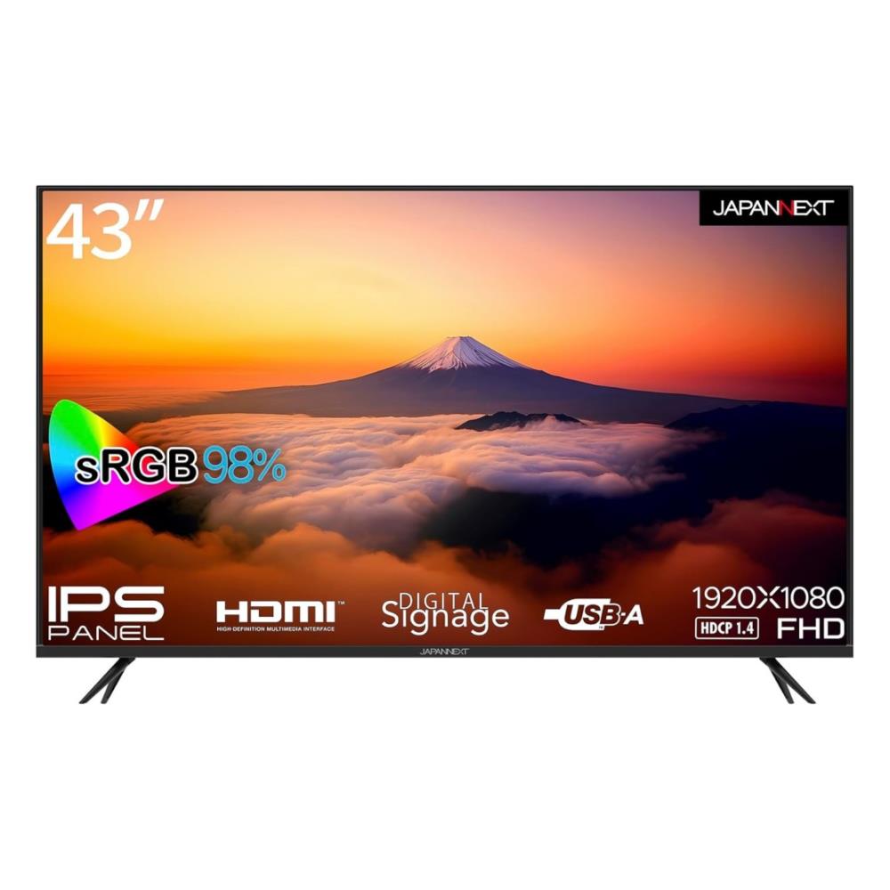 ジャパンネクスト [JN-IPS43FHD-U] 43インチ ワイド液晶ディスプレイ(1920x1080/IPS/HDMIx3/USBx2/スピーカー/半光沢/2年保証)