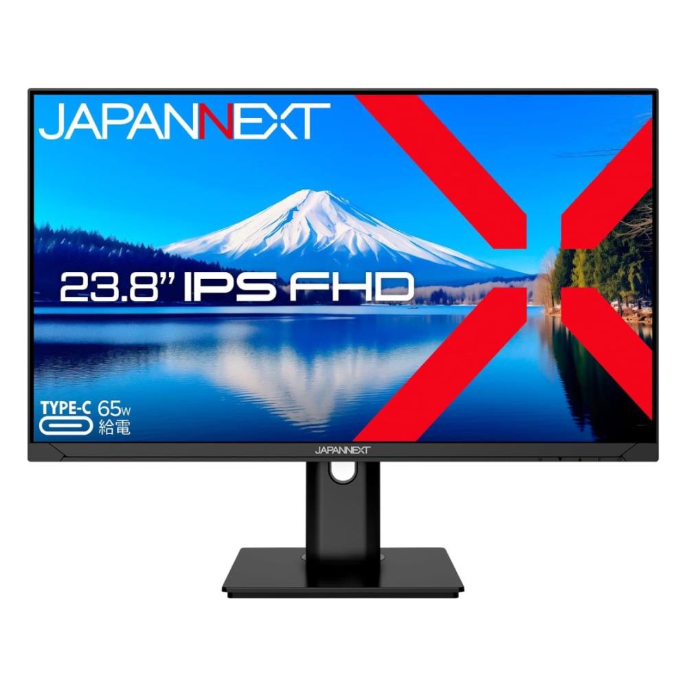 ジャパンネクスト [JN-IPS238FHDR-C65W-HSP] 23.8インチ 液晶ディスプレイ(1920x1080/IPS/DP/HDMI/Type-C 65W給電/チルト/高さ調整/ピボット/スイベル/非光沢/2年保証)