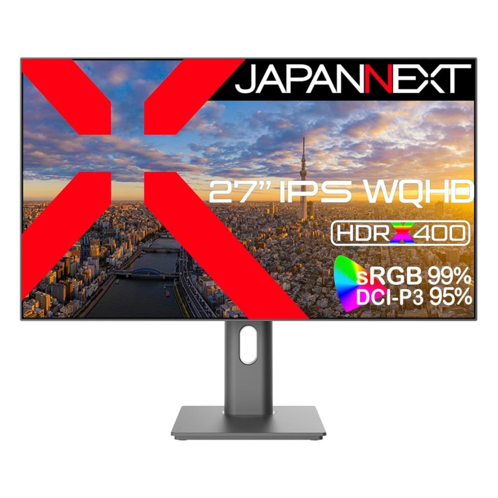 ジャパンネクスト [JN-IPS27WQHD-C65W-HSP] 27インチ ワイド液晶ディスプレイ(2560x1440/IPS/DP/HDMI/TypeC/チルト/高さ調整/スイベル/ピボット/非光沢/2年保証)