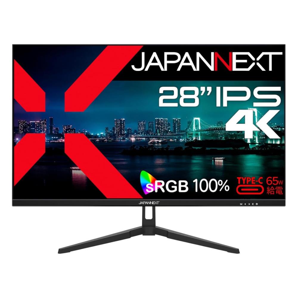 ジャパンネクスト [JN-IPS28U-C6] 28インチワイド 4K液晶ディスプレイ(3840x2160/IPS/DP/HDMI/Type-C 65W給電/チルト/非光沢/2年保証)