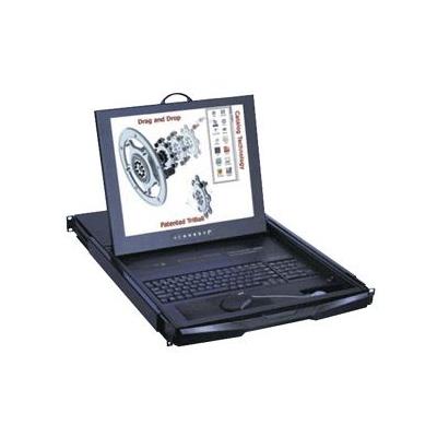 オースティンヒューズ [RKP9-S801E] 1U 19インチLCDモニター 106キーキーボード ドロアー 光学式ミニマウス PS/2&USBコンボ 8ポート KVMスイッチ 1コンソール