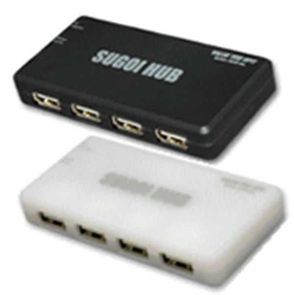 システムトークス [USB2-HUB4XA-WH] SUGOI HUB4Xシリーズ ホワイト アダプタ付
