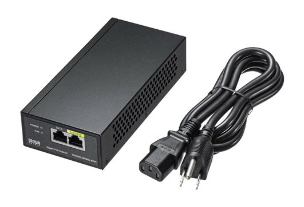 サンワサプライ [LAN-GIHINJ5] PoEインジェクター(電源内蔵・IEEE802.3bt対応)