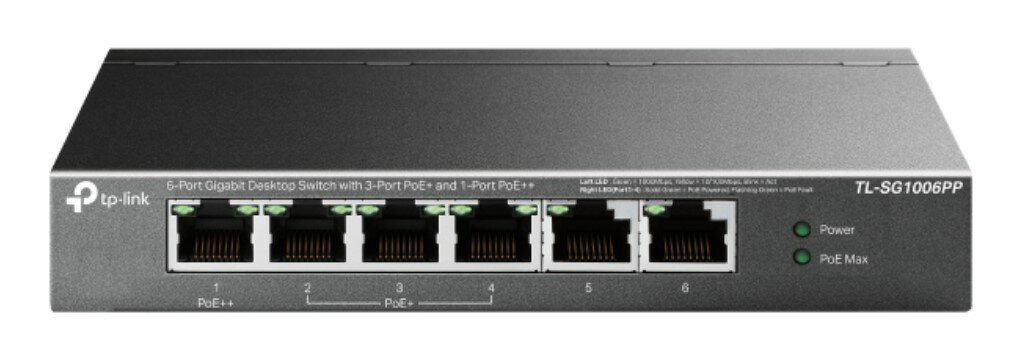TP-Link [TL-SG1006PP] 6ポートギガビットデスクトップスイッチ(PoE+3ポート & PoE++1ポート搭載)