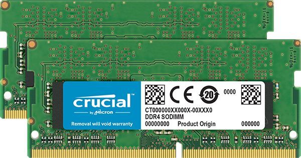 crucial  16GB Kit (8GBx2) DDR4 2400 MT/s (PC4-19200) CL17 SR x8 Unbuffered SODIMM 260pin Single Ranked