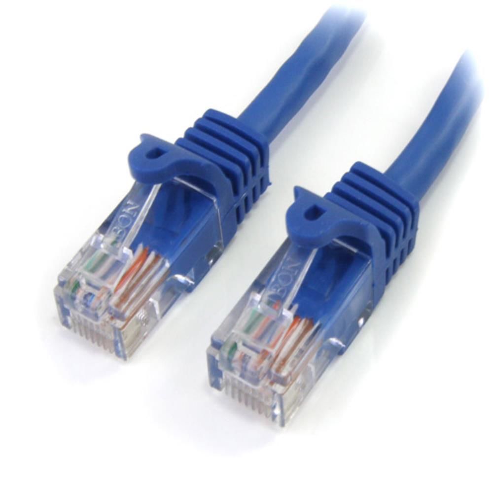 StarTech.com [45PAT5MBL] 5m カテゴリー5e LANケーブル ブルー RJ45コネクタ(ツメ折れ防止カバー付き) イーサネット対応Cat5e UTPケーブル
