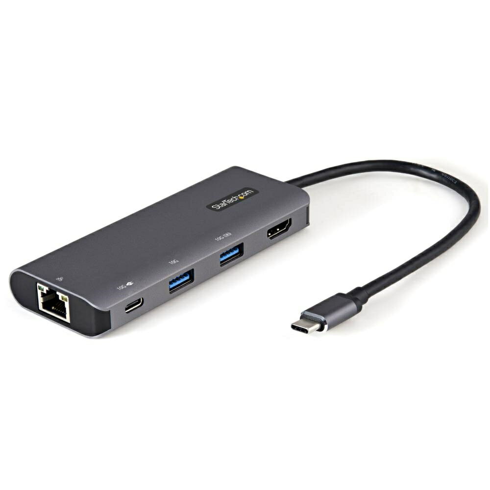 StarTech.com [DKT31CHPDL] USB Type-Cマルチ変換アダプター 10Gbps対応USB-Cマルチハブ HDMI(4K30Hz)/100W PD(パススルー対応)/3ポートUSBハブ/ギガビット有線LANポート USB 3.1/3.2 Gen 2対応タイプCトラベルドック 25cmケーブル