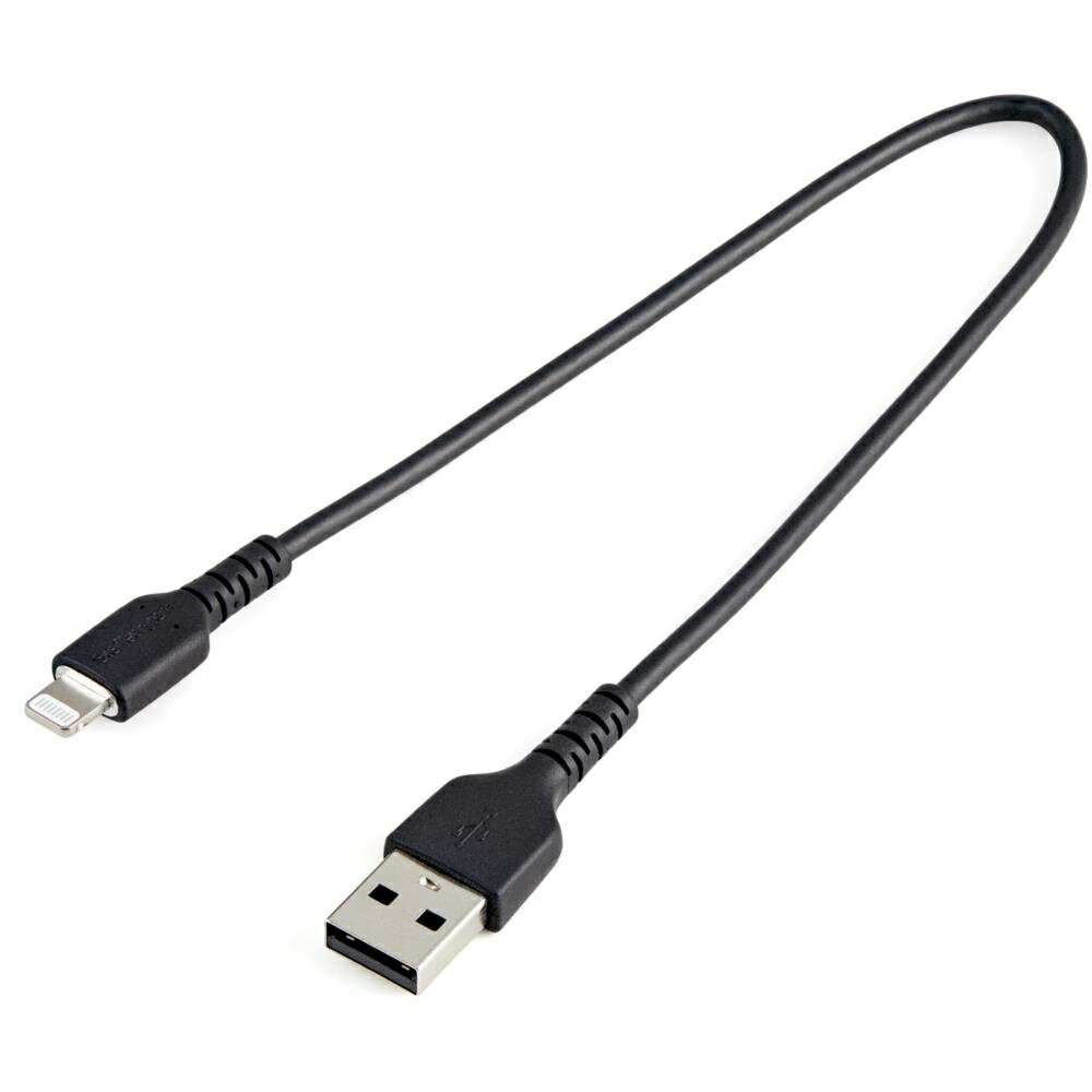 StarTech.com [RUSBLTMM30CMB] ϋvLightning-USB-AP[u 30cm/ubN/A~h@ە⋭/iPhoneAiPodAiPadΉ/Apple MFiF AbvCgjO-USB[dP[u