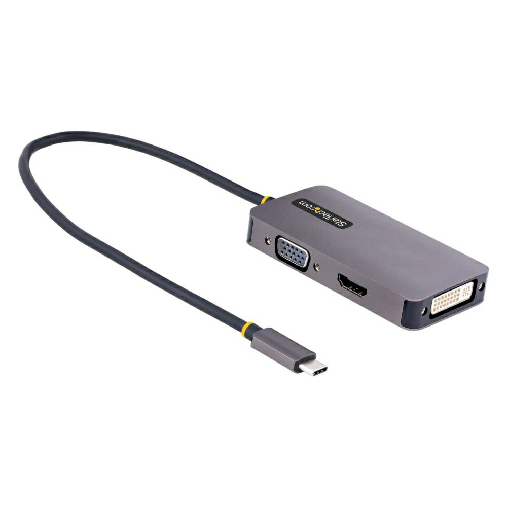 StarTech.com [118-USBC-HDMI-VGADVI] fBXvCA_v^[/USB Type-Cڑ/VOj^[/4K60Hz HDMI/DVI/VGA/Thunderbolt 3 & 4/eOSΉ/3-in-1 USB Type-C }`|[grfIϊA_v^[
