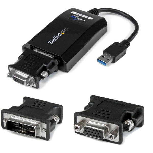 StarTech.com [USB32DVIPRO] USB 3.0-DVI/ VGA変換アダプタ 外付けディスプレイ増設アダプタ USB3.0 A(オス)-DVI-I 29ピン(メス) 2048x1152