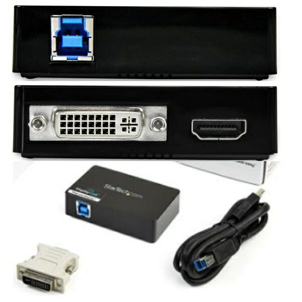 StarTech.com [USB32HDDVII] USB 3.0-HDMI&DVIマルチディスプレイ変換アダプタ 外付けディスプレイ増設アダプタ USB3.0 A(オス)-DVI-I 29ピン(メス)&HDMI(メス) 2048x1152