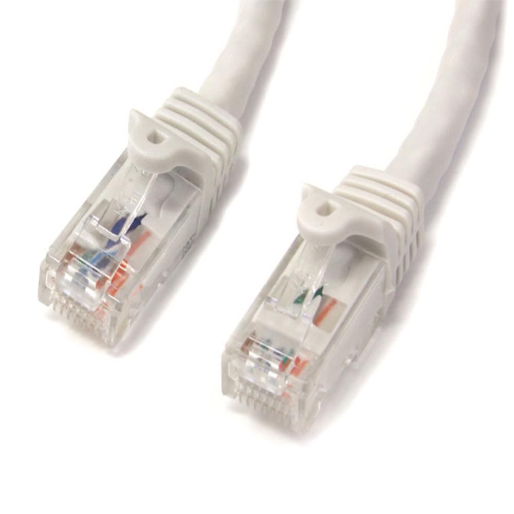 StarTech.com [N6PATC15MWH] 15m カテゴリー6 LANケーブル ホワイト RJ45モールディングコネクタ(ツメ折れ防止カバー付き) ギガビットイーサネット対応Cat6 UTPケーブル