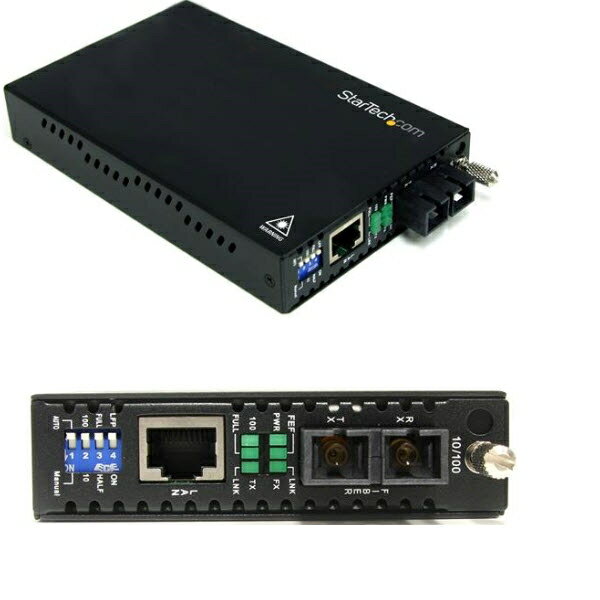 StarTech.com [ET90110SC2] イーサネット光メディアコンバータ Ethernet(10Base-T/100Base-TX) - 光ファイバ(100BASEーFX) マルチモード 最大2km延長 RJ-45(メス) - 光ファイバ SCデュプレックス(メス)
